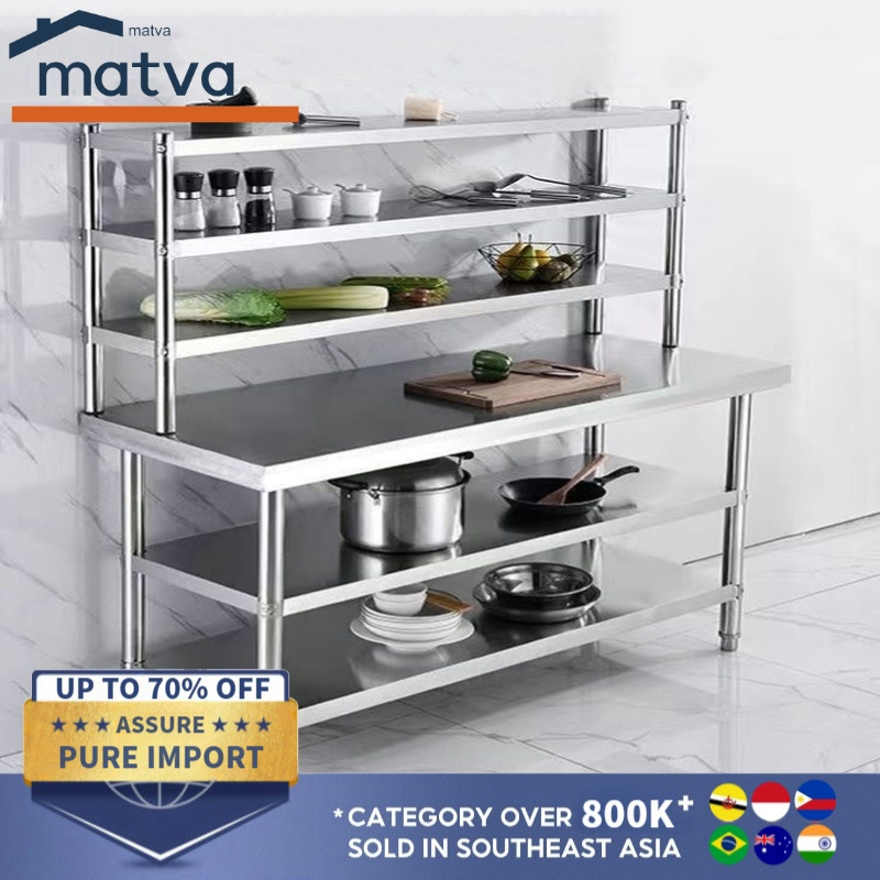 MATVA New kitchen table 304 stainless console table 3-tier table ...