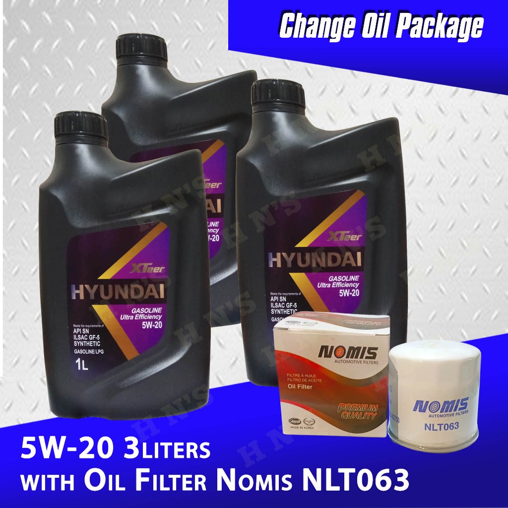 Hyundai XTeer Ultra Efficiency 5W-20 Fully Synthetic Motor Oil Change ...
