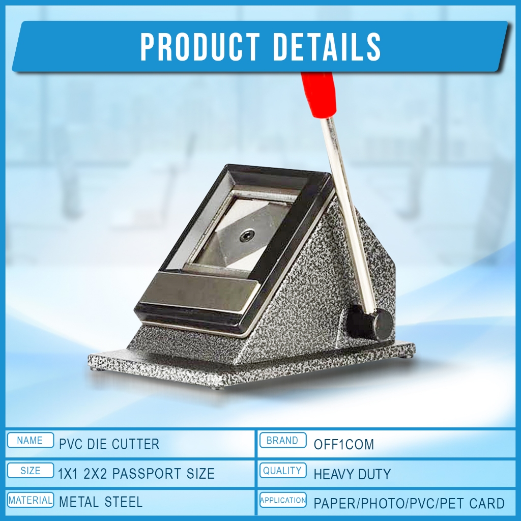 Officom Die Photo Cutter ID Cutter Heavy Duty 1x1 | 2x2 | Passport Size ...