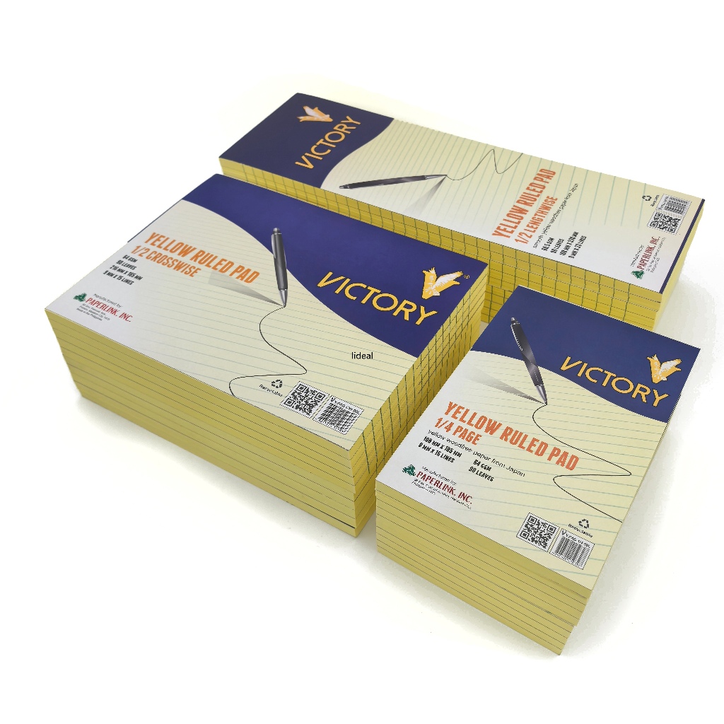 [Victory] Yellow Ruled Pad 64gsm 90Leaves (1/2Crosswise, 1/2Lengthwise ...