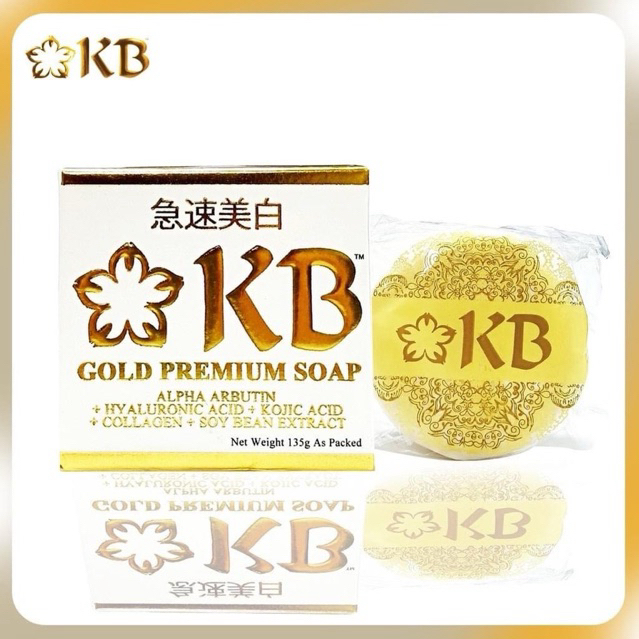 kb glutathione soap KB PREMIUM GOLD SOAP 135g (Alpha Arbutin+Hyaluronic+Soya Bean Extract+Kojic  Acid) FDA Approved