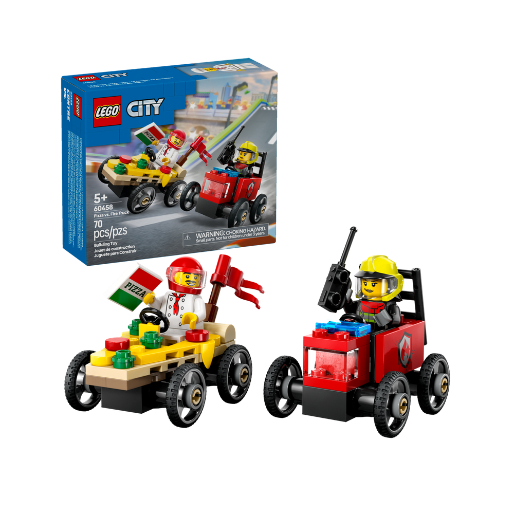 LEGO City 60458 Pizza vs. Fire Truck Race Car Pack | Shopee Philippines