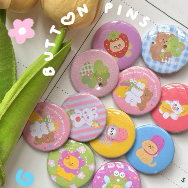 button pins by shop sparkels | cute and colorful and cuddly character ...