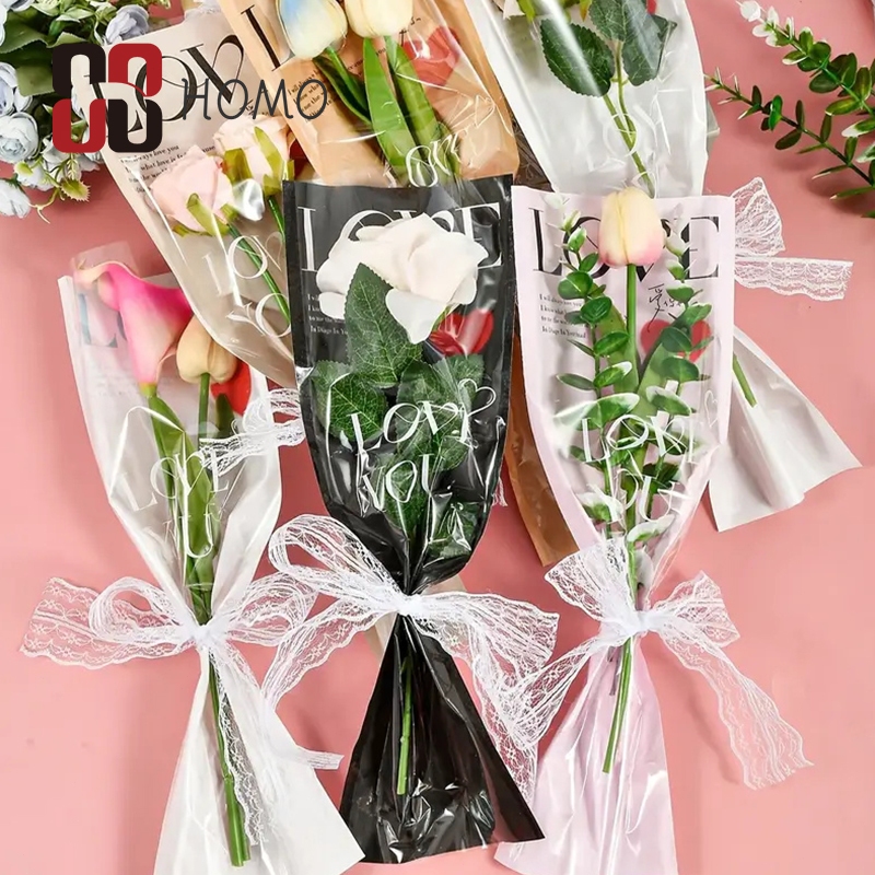 20pcs Single Rose Single Rose Bunk Bouquet Packaging Paper Valentine's ...