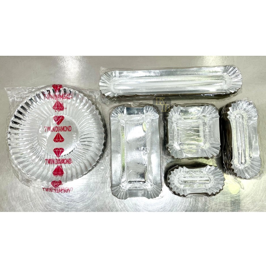Paper Plate/ Tray Silver Foil Coated (Choose Variations) | Shopee ...