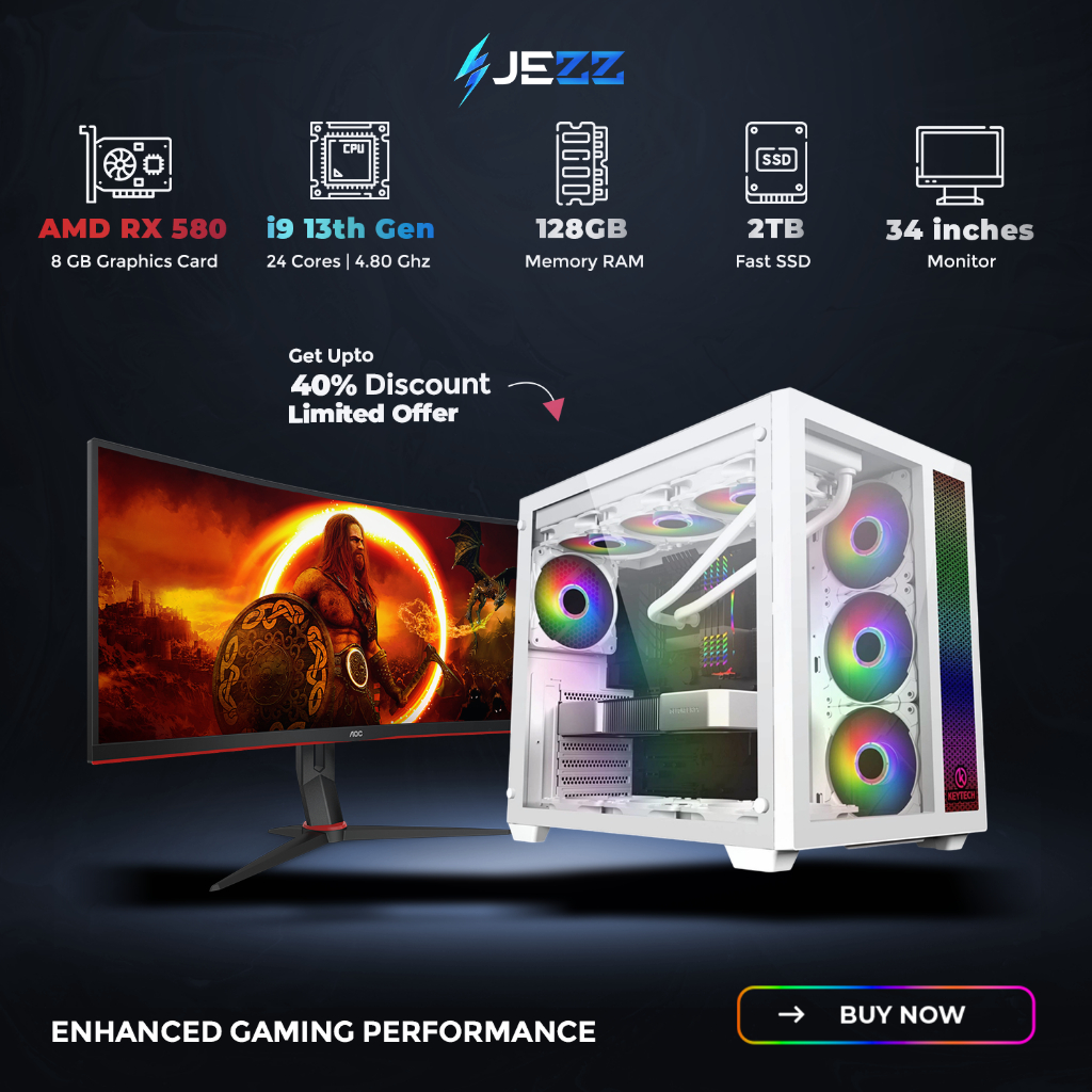 Intel Core i9 13900 ES 24-cores 4.0Ghz 128gb DDR4 RAM | 34 inch Monitor ...