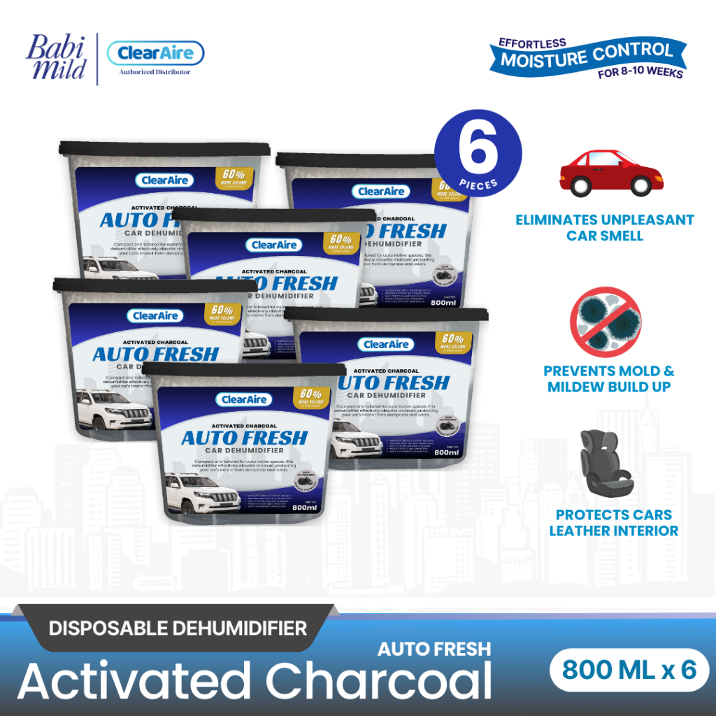 ClearAire Disposable Dehumidifier Auto Fresh Activated Charcoal 800ml ...