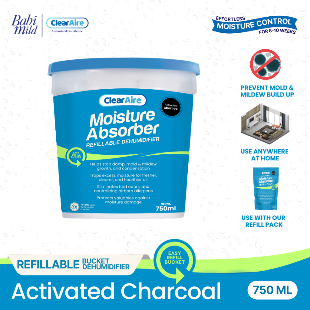 ClearAire Refillable Dehumidifier Bucket set 750ml - Mold & Mildew ...