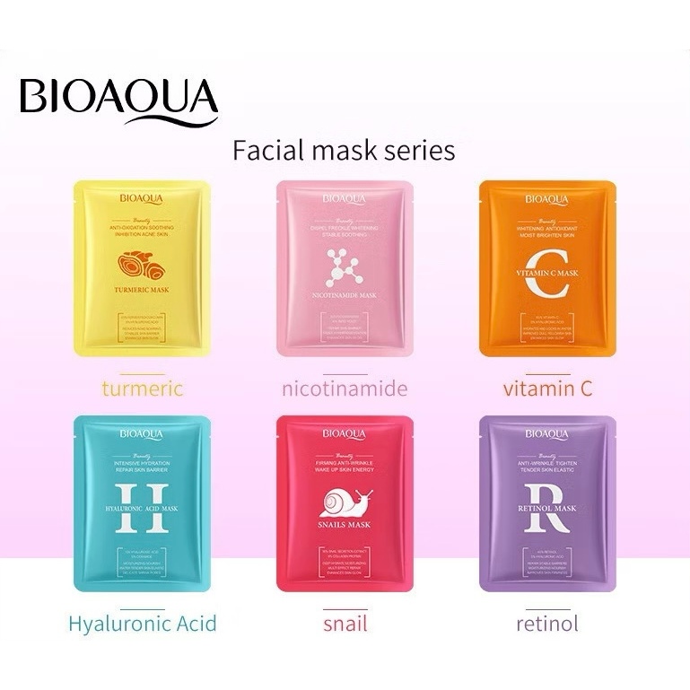 BIOAOUA 25g Moisturizing Facial Mask (Vitamin C/Retinol/Nicotinamide ...