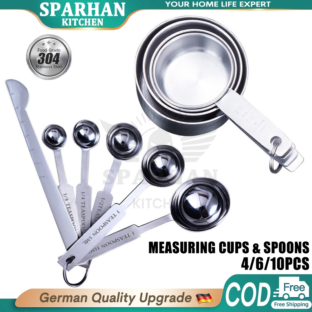10pcs/Set 304 Stainless Steel Measuring Cups And Measuring Spoons For ...