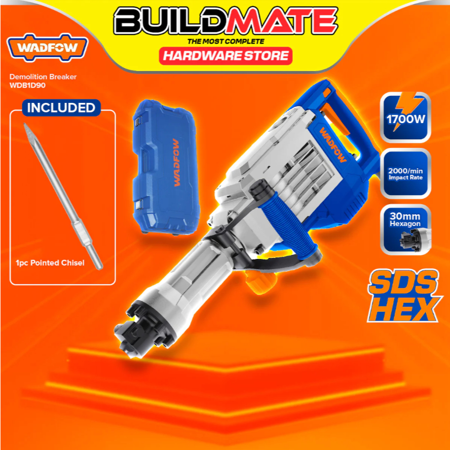 BUILDMATE Wadfow 1700W Demolition Hammer Chipping Gun for Concrete ...