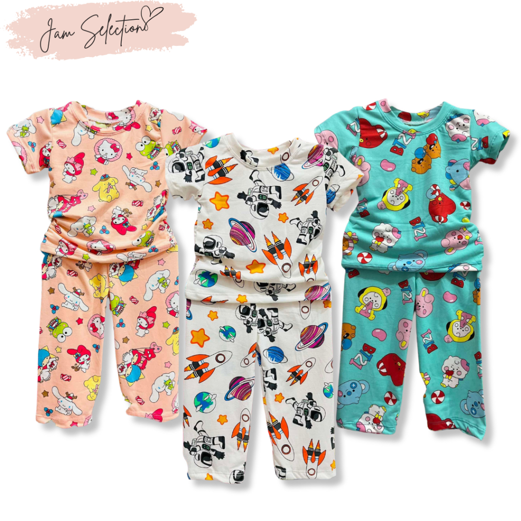 Baby Boy Baby Short Pyjamas Short Sleeve Pajamas In Construction