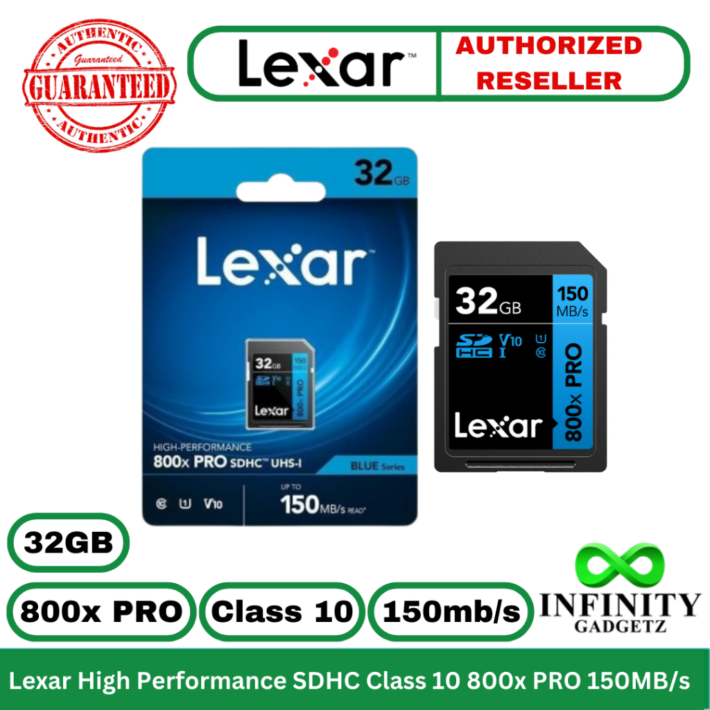 Lexar High-Performance 32GB SDHC 800xPRO UHS-I SD Card 800x 150MB/s ...