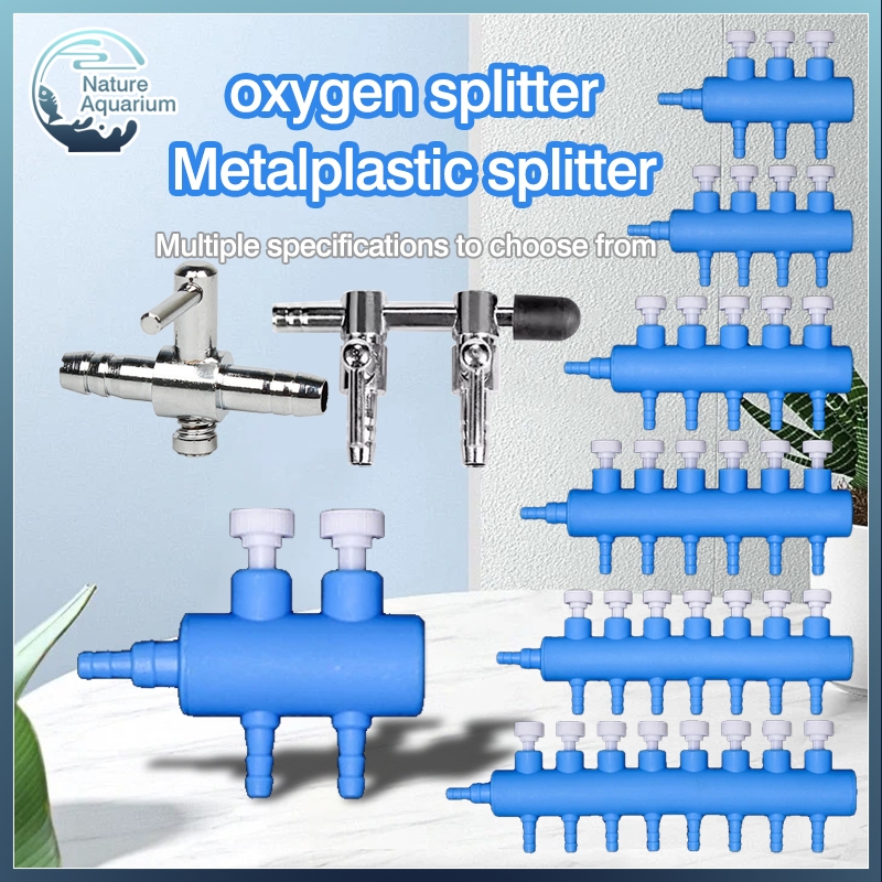 Aquarium Air Pump Hose Splitter Adjustable Distributor Fish Tank Oxygen ...