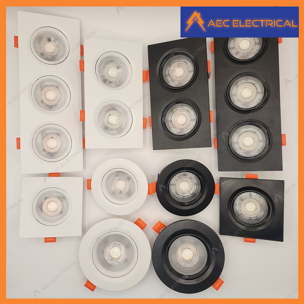 Biglite LED Built In Downlight Pinlight Square Recess Matte Black Matte ...