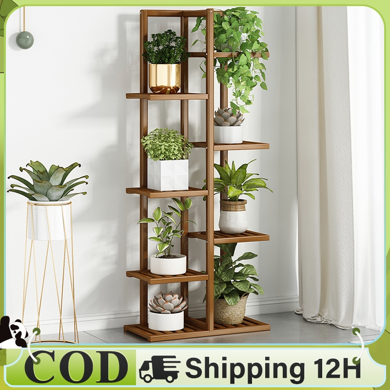 WoodLand Plant Rack Display Shelf Plant Stand Outdoor Yard Garden ...