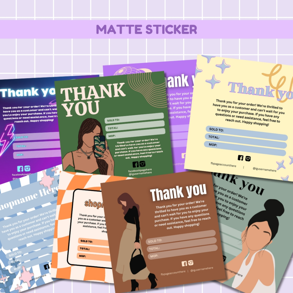 Matte Sticker — Care Sticker/Business Sticker/Voucher Sticker ...