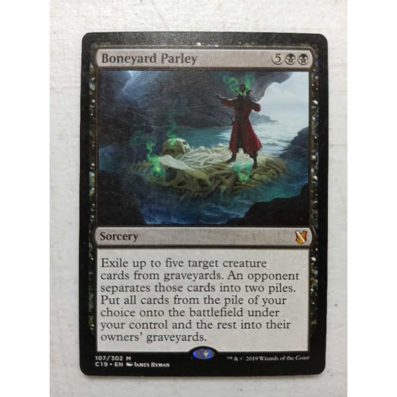 mtg parley cards - Boneyard - C19 Put all cards from the pile of your choice onto the battlefield under your control and the rest into their owners graveyards. MtG Ixalan Mythic Rare Boneyard