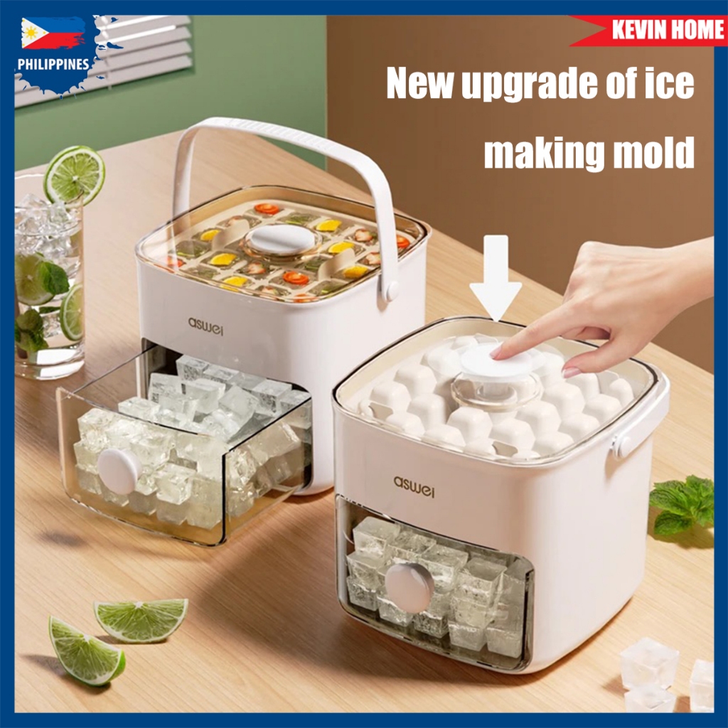 Ice Cube Tray Press Ice Surface 48 Grid Double Large Capacity Freezing ...