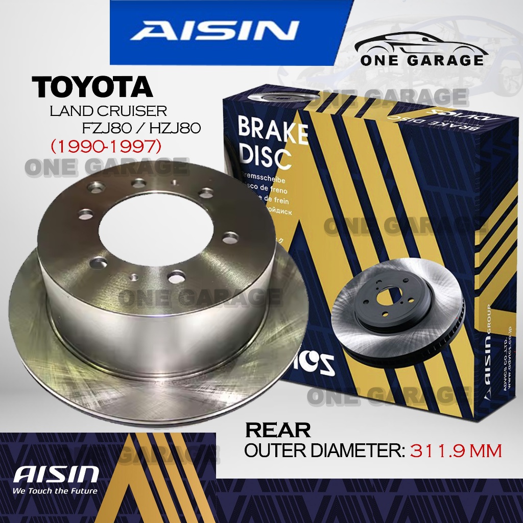 AISIN Brake Disc Rotor REAR For TOYOTA LAND CRUISER FZJ80 / HZJ80 (1990 ...
