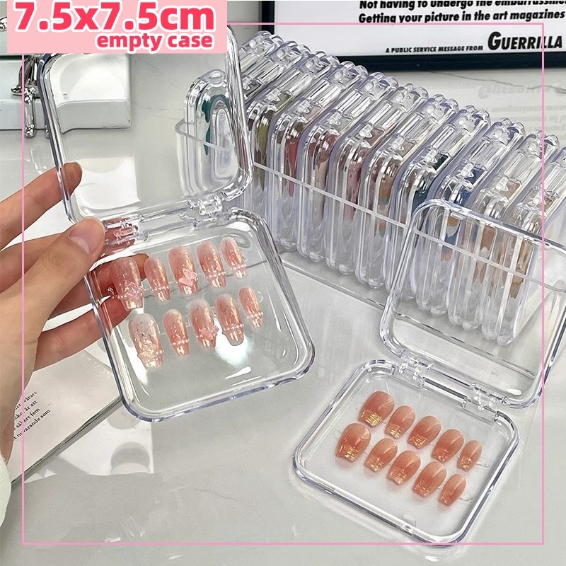 Transparent Nail Tips Display Box Nails Organizer Press on Storage Box ...
