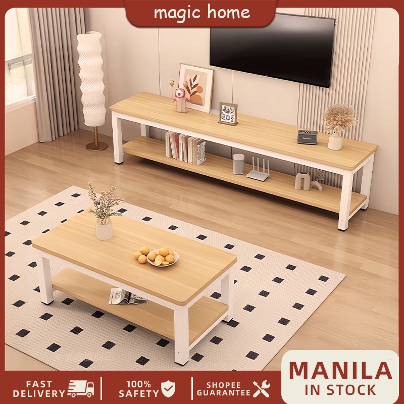 TV cabinet living room homestay 2-layer coffee table TV cabinet ...