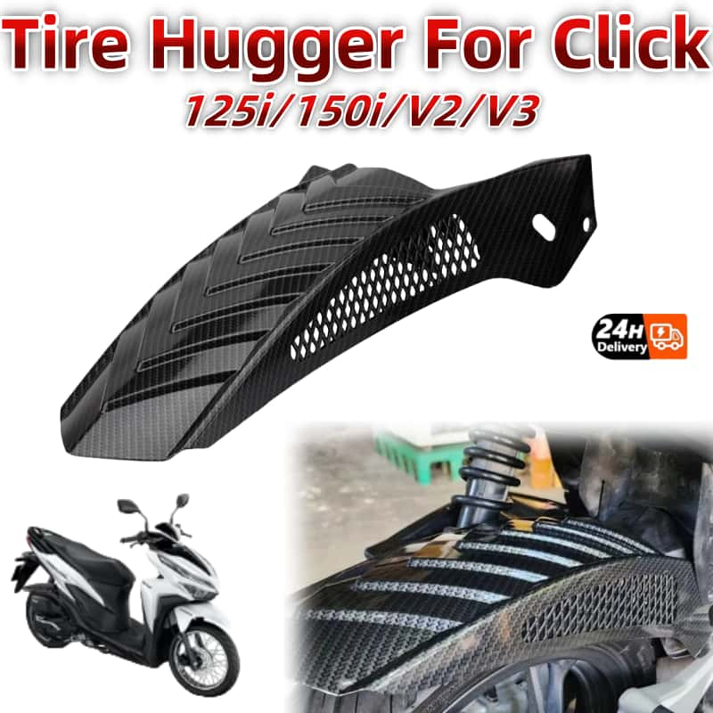 Rear Tire Hugger Mud Guard For Honda Click 125i 150i v2/v3 Black Carbon ...