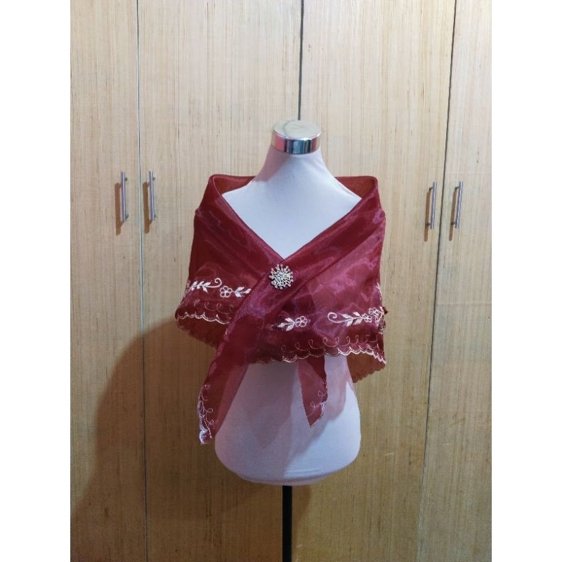 Filipiñiana Alampay Embroidered 2 with free brooch /Actual Photo ...