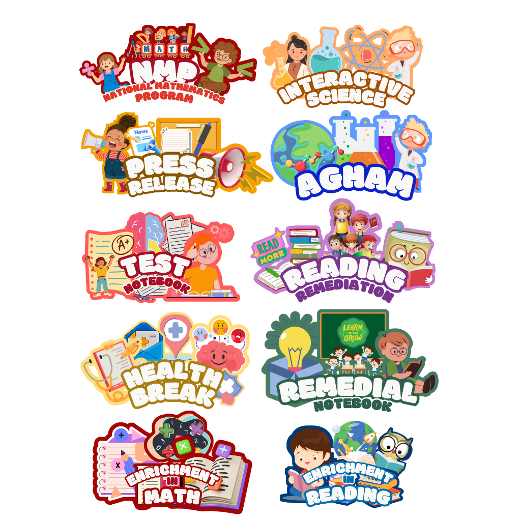 Subject Label Sticker with Graphics | Shopee Philippines