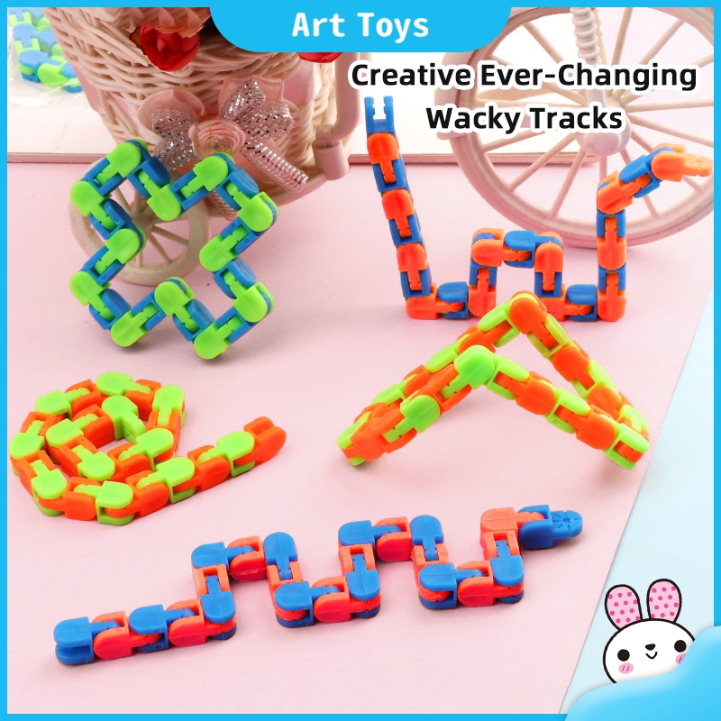 Wacky Tracks Snap And Click Fidget Toys Colorful Puzzle Sensory Snake ...