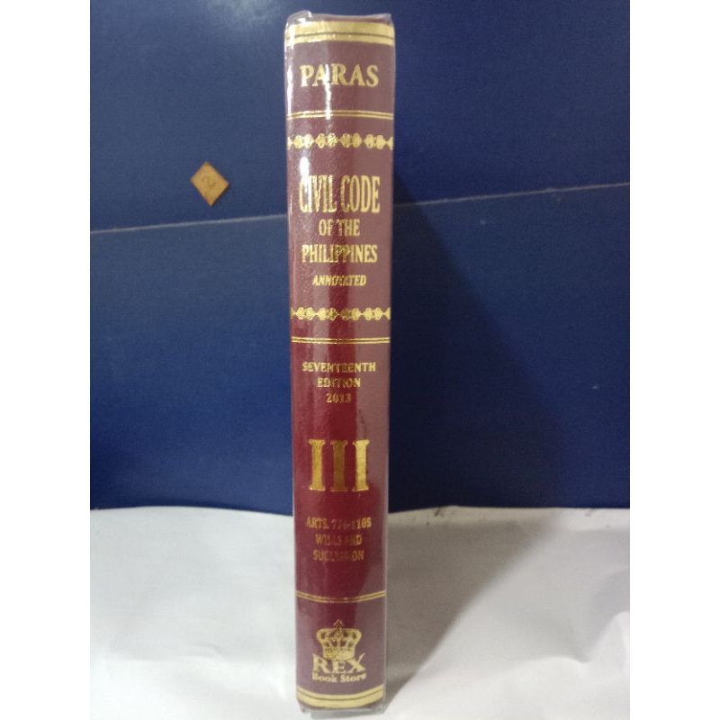 CIVIL CODE OF THE PHILIPPINES ANNOTATED (SEVENTEENTH EDITION 2013 ...