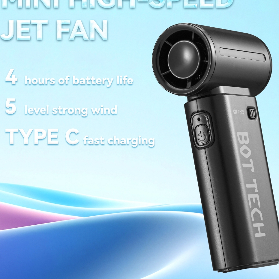 Handheld Fan Mini Portable Jet Fan Rechargeable USB Fans With 5 Gears ...