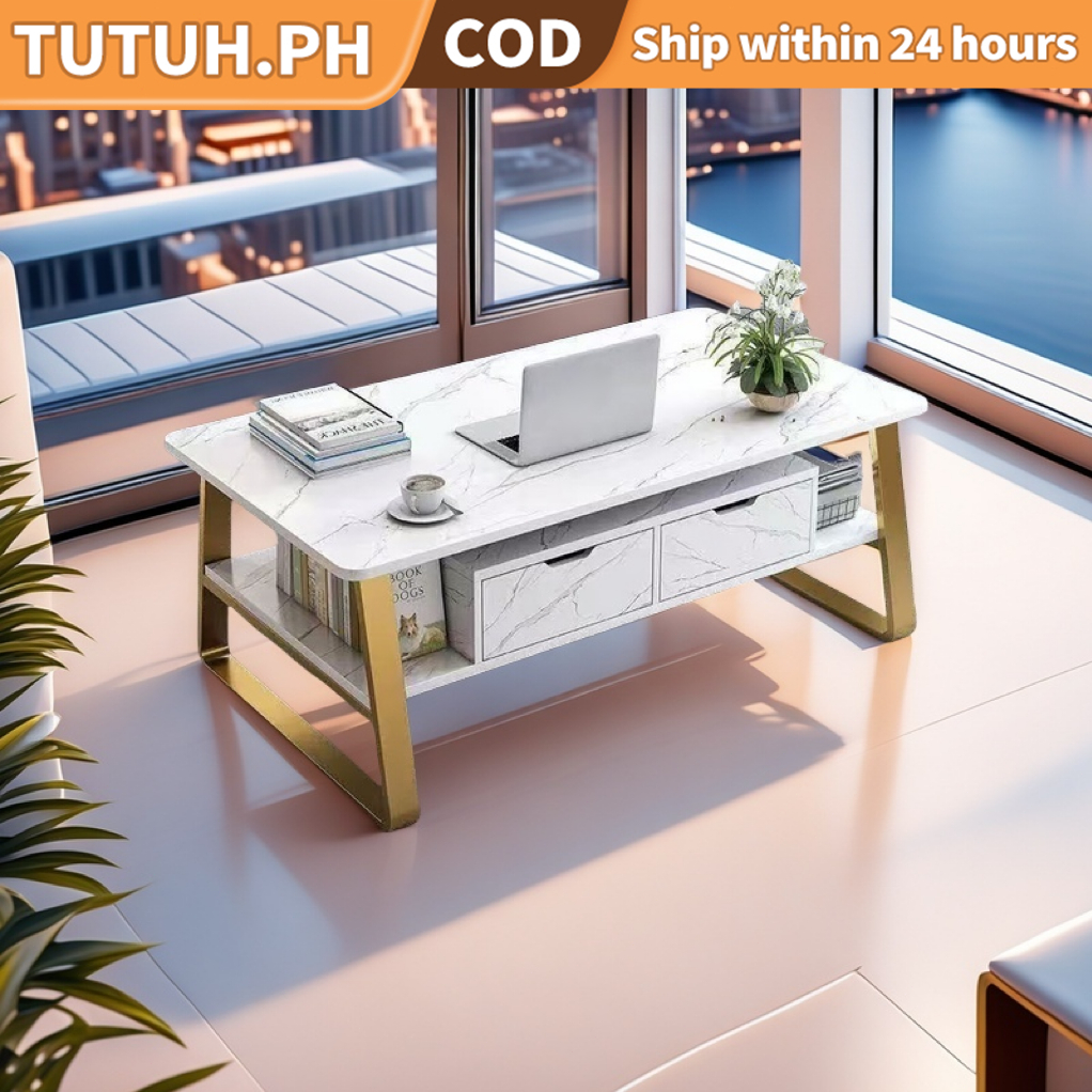 ⚡COD⚡ 2 layers Coffee Table Sofa Table Veneer Table Center Table Tea ...
