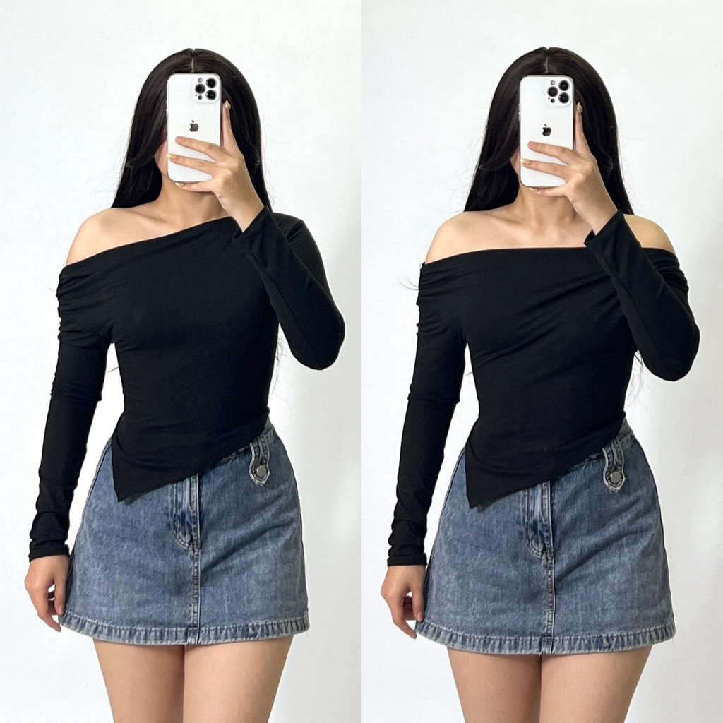 Beautique PH Patty Off Shoulder Double Lining Long sleeves Blouse ...