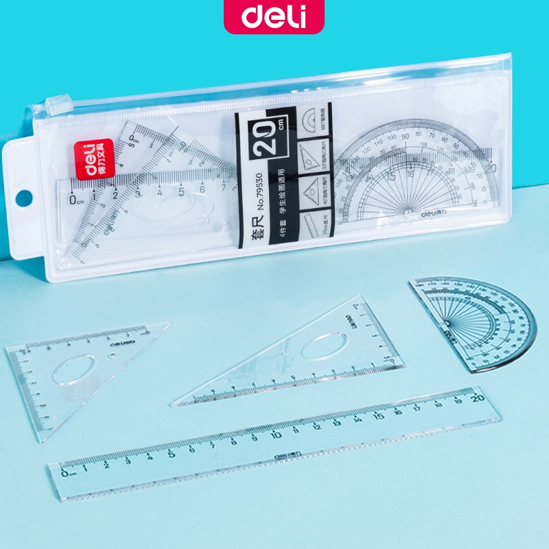 Deli 79530 Easy to read Set ruler 20cm | Shopee Philippines