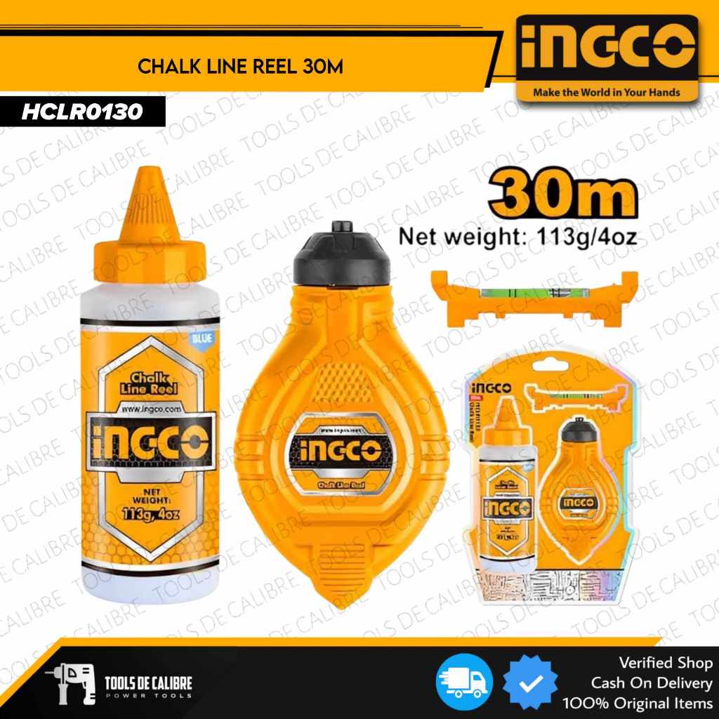 INGCO Chalk Line Reel 30M HCLR0130 | Shopee Philippines