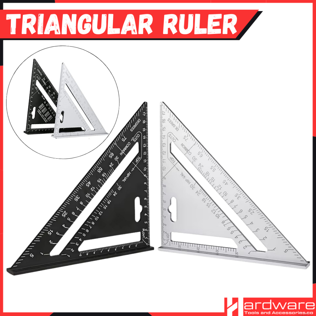 Triangle Ruler 7 inch 12 inch Aluminum Alloy Angle Protractor Speed ...