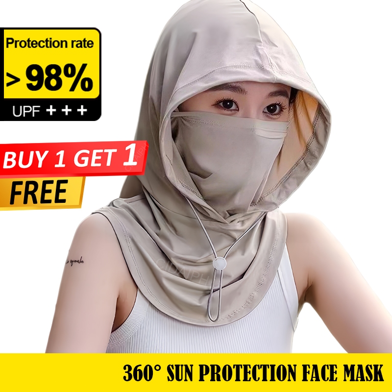 Sunscreen Hat Drawstring Style Headscarf Hat Men and Women Ice Silk ...