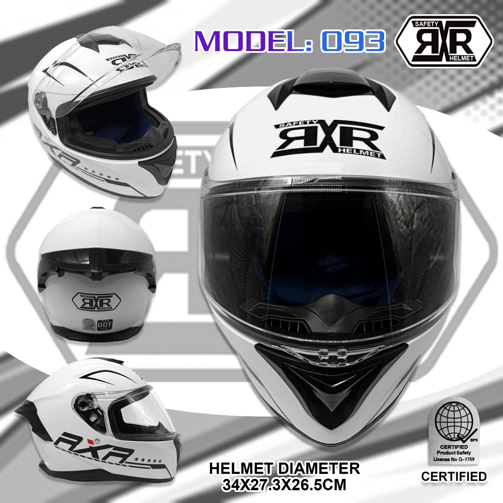 RXR Riding Motorcycle Full Face Clear Visor Helmet Multi Color Safety ...