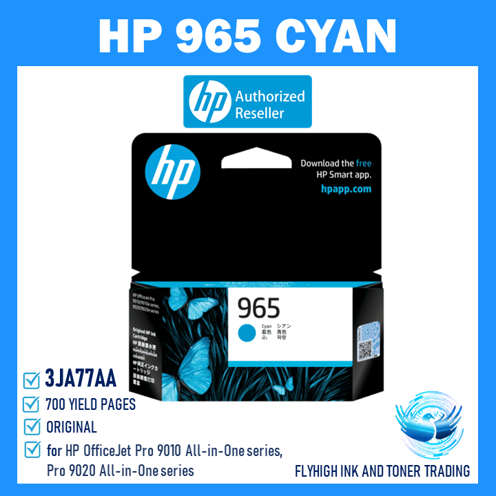 HP 965 CYAN Original Ink Cartridges for HP OfficeJet Pro 9010 All-in ...
