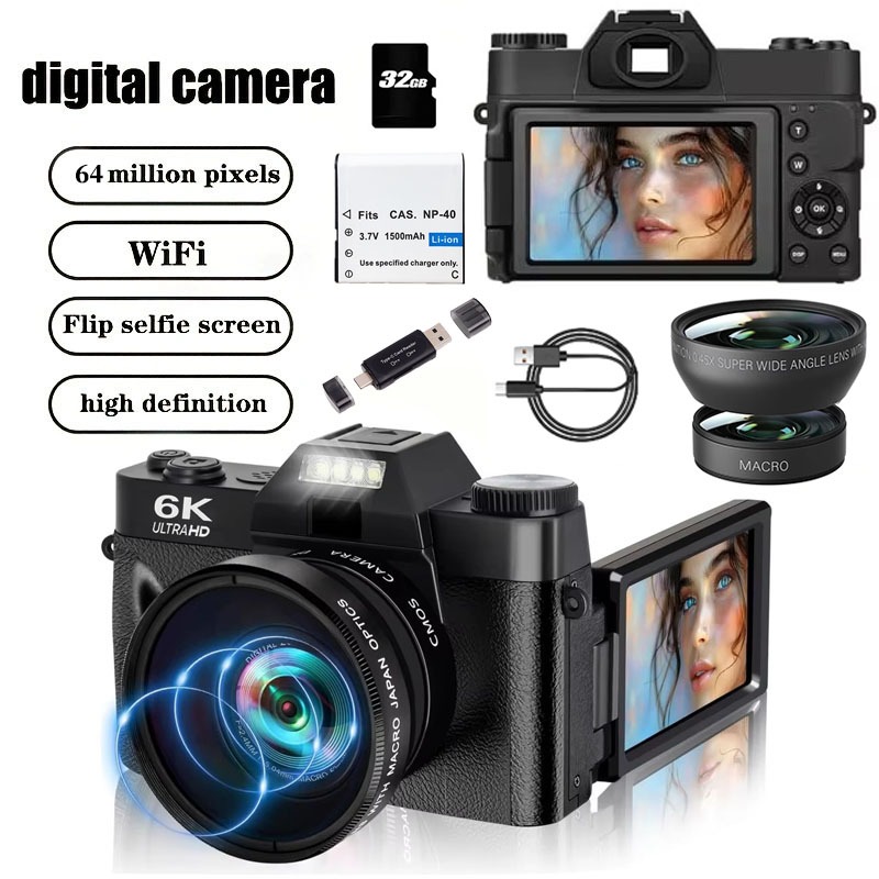 Digital Camera 56MP Camera/Video 6K Video Tape Auto Focus 16X Digital ...