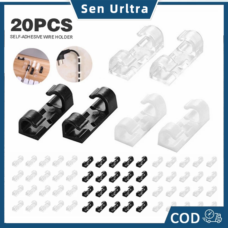 20Pcs Cable Organizer Clips Cable Management Desktop & Workstation Wire ...