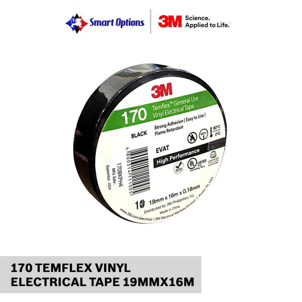 3M 170 TEMFLEX GENERAL USE VINYL ELECTRICAL TAPE 19MMX16M (BLACK ...