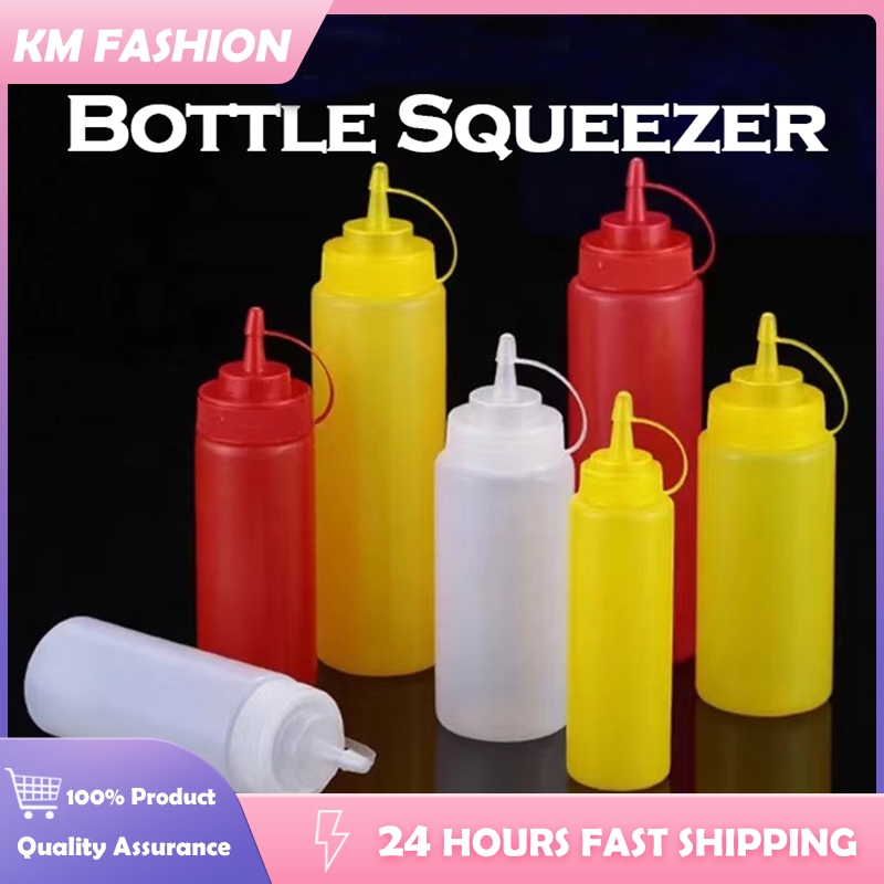 KM 8-24oz Kitchen Plastic Squeeze Bottles Condiment Dispenser Ketchup ...