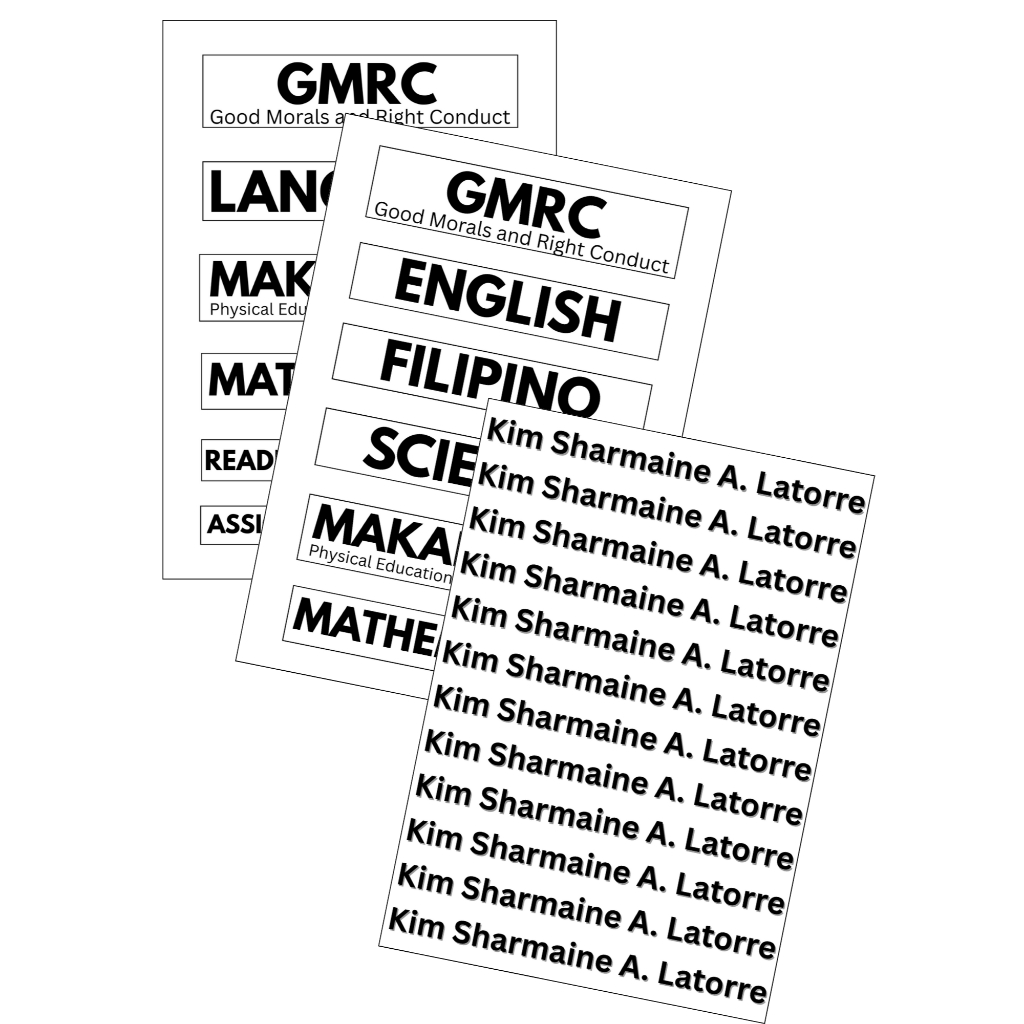 Subject Label and Name Stickers for kids Student School Supplies ...