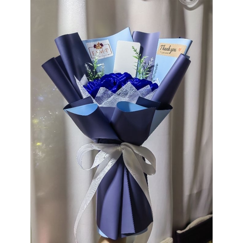Flower Bouquet 3pcs Satin roses with Fairy Light By EAM-P | Shopee ...
