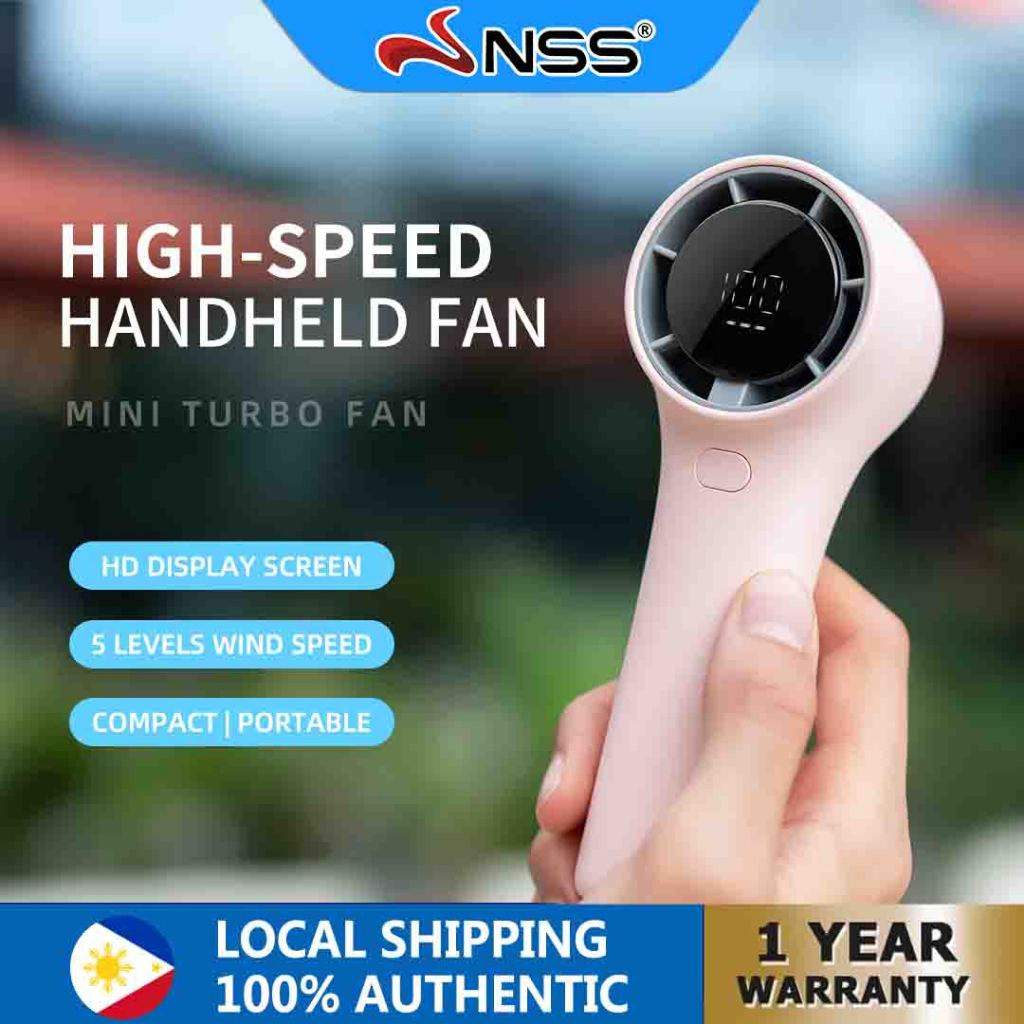NSS Handheld Turbo Fan Digital Display Portable Fan Rechargeable 100 ...