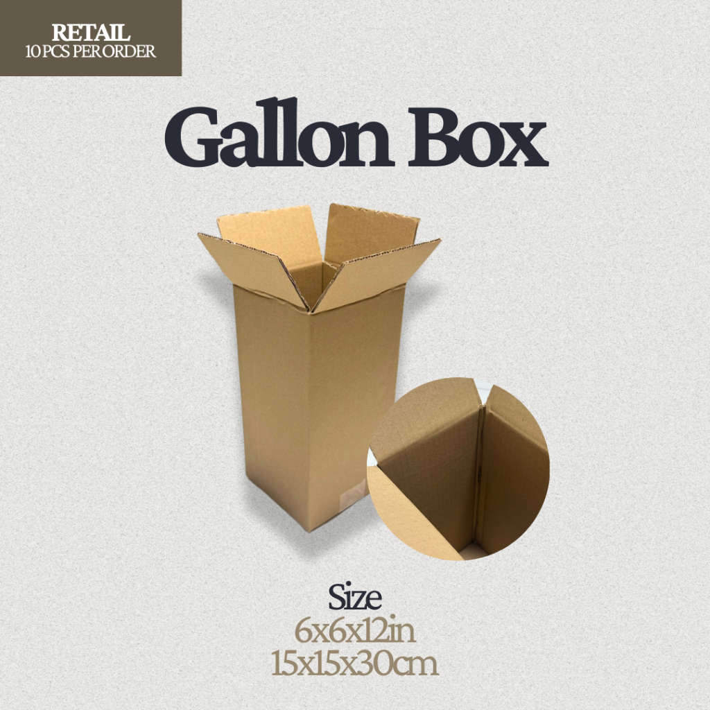 Gallon Box | 6x6x12in | 10pcs per bundle | Shopee Philippines