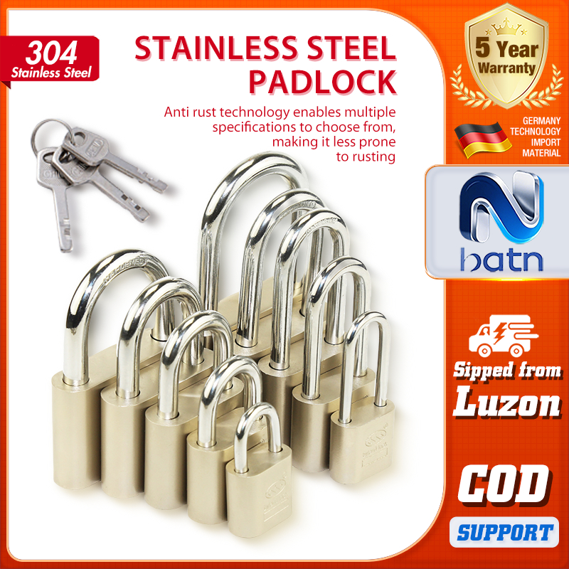 High Security Stainless Steel Heavy Duty Anti-Rust Padlock with Key for ...
