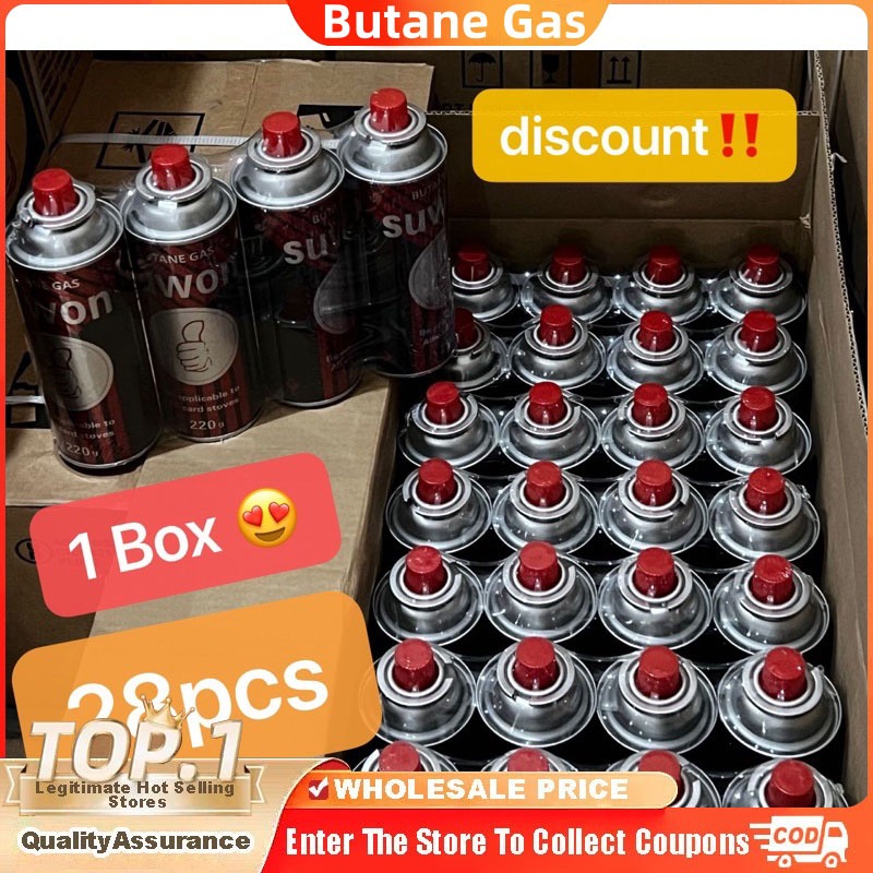️LOWEST PRICE ️28pcs butane gas 1 box for portable gas stove butane Gas ...